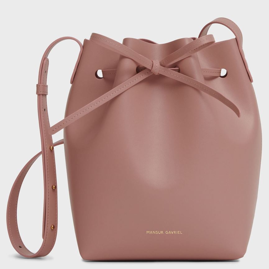 Women\'s Mansur Gavriel Apple Leather Mini Bucket Bags Rose | AU 2M80JD